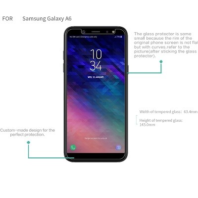 Противоударное защитное стекло с пленкой на камеру Amazing H+PRO Anti Explosion для Samsung Galaxy J8(6)