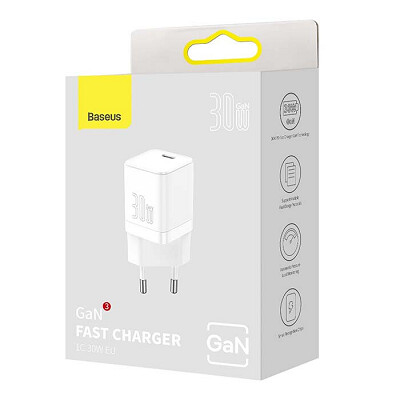 Сетевое зарядное устройство Baseus GAN3 Fast Charger 1C 30W EU (CCGN010102) белое(4)