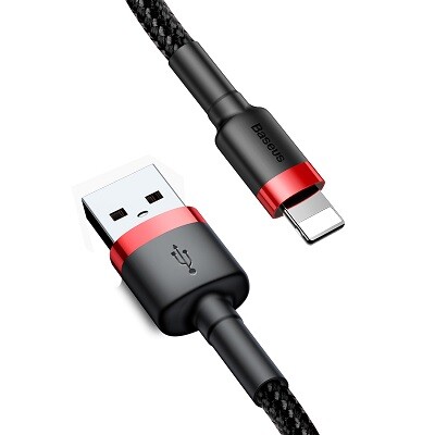 Baseus Cafule Cable USB For lighting 2.4A 1M (CALKLF-B19) красно-черный(2)