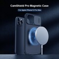 Чехол-накладка с пластиной Magsafe Nillkin CamShield Pro Magnetic Синяя для Apple iPhone 13 Pro Max(#10)