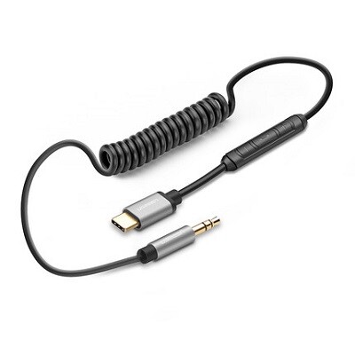 Аудио кабель Ugreen AV143 Type-C to 3.5mm (Male) with Remote and Mic (black)(1)