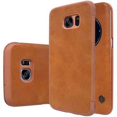 Кожаный чехол Nillkin Qin Leather Case Brown для Samsung G935F Galaxy S7 Edge(3)