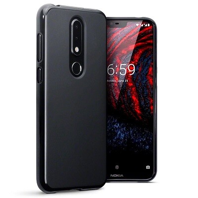 Силиконовый чехол TPU Matte Case 1mm черный для Nokia 6.1 Plus\ X6(1)