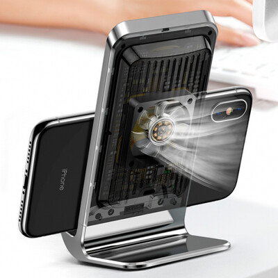 Беспроводная зарядка-подставка для телефона быстрая Baseus Vertical Desktop Wireless - Черная (WXLS-01)(8)