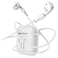 Защитный силиконовый чехол ROCK для наушников AirPods Carrying Case (RAU0607) с держателями white