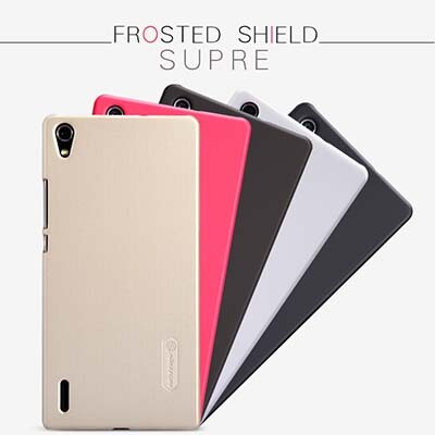 Пластиковый чехол Nillkin Super Frosted Shield Gold для Huawei Ascend P7(2)