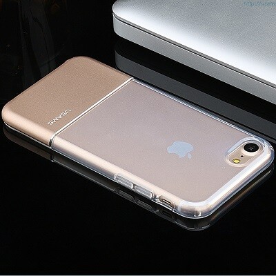 Силиконовый чехол Usams TPU Aluminium Case Cover Silver для Apple iPhone 6/6s(5)