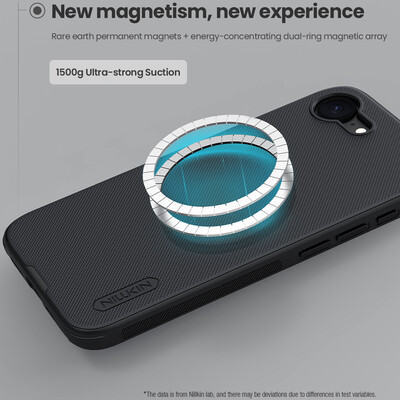 Пластиковый чехол с пластиной Magsafe Nillkin Super Frosted Shield Pro Magnetic Case Черный для Apple iPhone 16e(8)