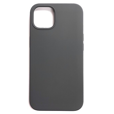 Силиконовый чехол Liquid Silicone Case с закрытым низом темно-серый для Apple iPhone 13(1)