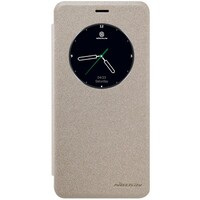 Полиуретановый чехол книга Nillkin Sparkle Leather Case Gold для Meizu MX6