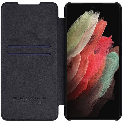 Кожаный чехол Nillkin Qin Pro Leather Case Черный для Samsung Galaxy S22 Ultra(3)