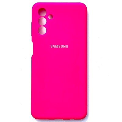 Силиконовый чехол с микрофиброй Silicone Case ярко-розовый для Samsung Galaxy A13 5G(1)