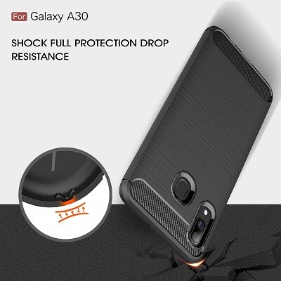 Силиконовый чехол Uni Case Carbon синий для Samsung Galaxy A40(3)