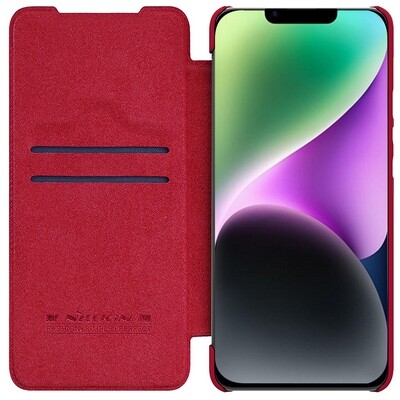 Кожаный чехол Nillkin Qin Pro Leather Case Красный для Apple iPhone 14 Plus(3)