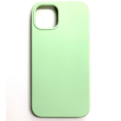 Силиконовый чехол Liquid Silicone Case с закрытым низом светло-зеленый для Apple iPhone 13 mini(1)
