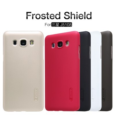 Пластиковый чехол с пленкой Nillkin Super Frosted Shield Black для Samsung J510F Galaxy J5 (2016)(4)