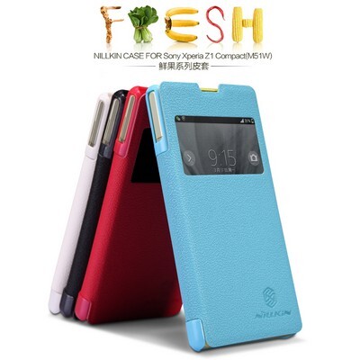 Полиуретановый чехол Nillkin Fresh Series Black для Sony Xperia Z1 mini/Compact(4)
