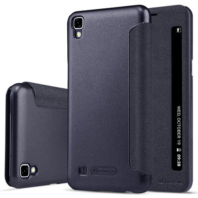 Полиуретановый чехол книга Nillkin Sparkle Leather Case Black для LG X Power (K220DS)(3)