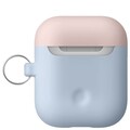 Силиконовый чехол с 2-мя сменными крышками и карабином Elago для AirPods Silicone DUO Case (EAPDH) Pastel Blue(#3)