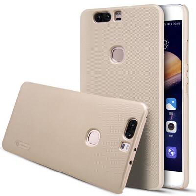 Пластиковый чехол с пленкой Nillkin Super Frosted Shield Gold для Huawei Honor V8(3)