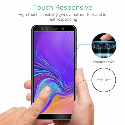 Противоударное защитное стекло Full Screen Cover 0.3mm черное для Samsung Galaxy A9 (2018)(3)