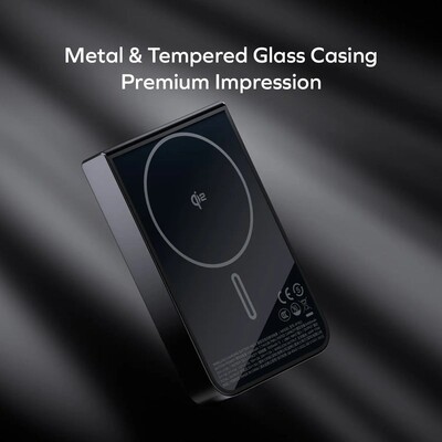 Внешний магнитный аккумулятор MOMAX 1-Power S.Pass 10000mAh (IP162Q2CNL) титановый(7)