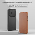 Кожаный чехол Nillkin Qin Pro Leather Case Коричневый для Samsung Galaxy A56(#7)
