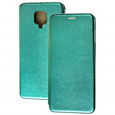 Чехол-книга на основе из силикона Book Case New 3D зеленый для Xiaomi Redmi Note 9 Pro(1)