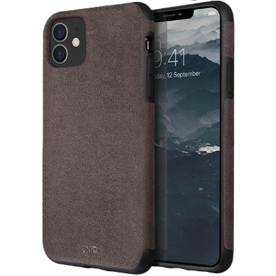 Чехол-накладка Uniq Sueve коричневая для Apple iPhone 11(1)