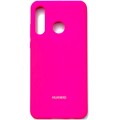 Силиконовый чехол с микрофиброй Silicone Case ярко-розовый для Huawei P30 Lite(#1)
