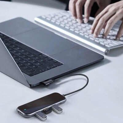 Baseus Multi-functional HUB (Type-C to 3xUSB3.0+HD4K+PD) (CAHUB-BZ0G)(3)