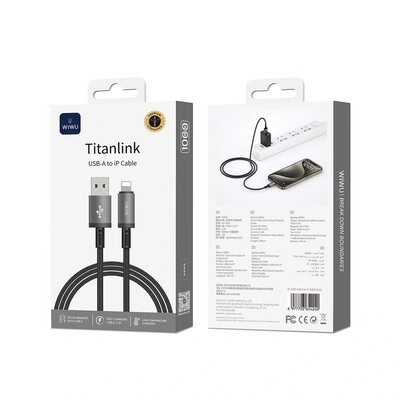 Кабель для зарядки WiWU Aluminum alloy Nylon braided Titan Link Series Wi-C055 A-L 1m(4)