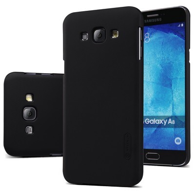 Пластиковый чехол с пленкой Nillkin Super Frosted Shield Black для Samsung Galaxy A8(3)