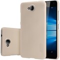 Пластиковый чехол с пленкой Nillkin Super Frosted Shield Gold для Microsoft Lumia 650(#3)