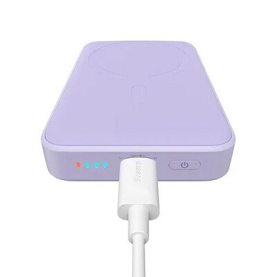 Baseus Magnetic Mini Wireless Fast Charge 2in1 10000mAh 20W 2.4A QC3.0+PD3.0 с Беспроводной зарядкой Qi 15W фиолетовый (PPCX110105)(7)