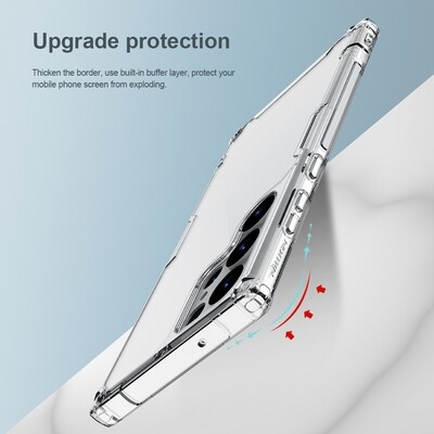 Силиконовый чехол Nillkin Nature TPU Pro Case Прозрачный для Samsung Galaxy S23 Ultra(5)