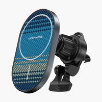 Магнитный держатель с беспроводной зарядкой 2 в1 Kevlar SeaNova 15W Charging Stand синий