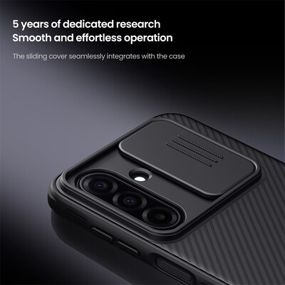 Чехол-накладка с защитой камеры Nillkin CamShield Pro черная для Samsung Galaxy A37(8)