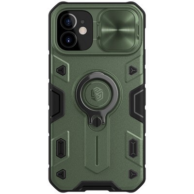 Противоударная-накладка Nillkin CamShield Armor зеленая для Apple iPhone 12(1)