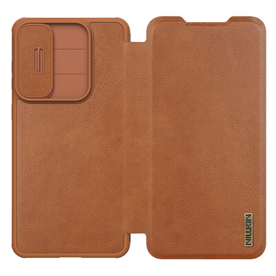 Кожаный чехол Nillkin Qin Pro Leather Case Коричневый для Samsung Galaxy S25 Edge(2)