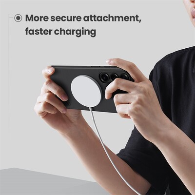 Пластиковый чехол с пластиной Magsafe Nillkin Super Frosted Shield Pro Magnetic Case черный для Samsung Galaxy S26 Plus(6)