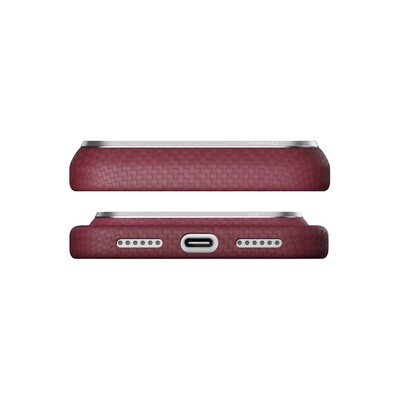 Кевларовый чехол с Magsafe Pitaka Edge Case Argyle Burgundy для Apple iPhone 18 Pro Max(6)