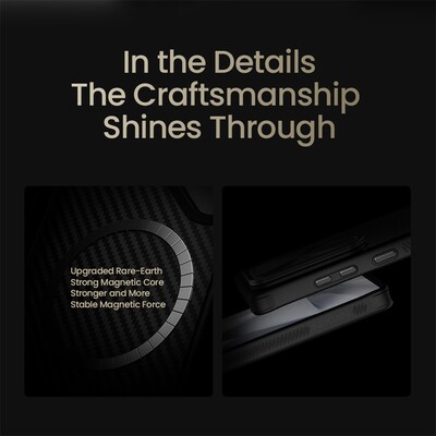 Чехол накладка с пластиной Magsafe и защитой камеры Nillkin CarboProp Magnetic Case черный для Samsung Galaxy S25 Ultra(10)