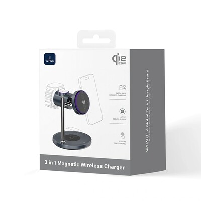 Беспроводная зарядная станция Qi2.2 3в1 Space Station Air-cooled Magnetic Wireless Charger 25W(6)