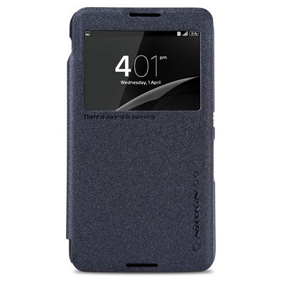 Полиуретановый чехол Nillkin Sparkle Leather Case Black для Sony Xperia E4(1)