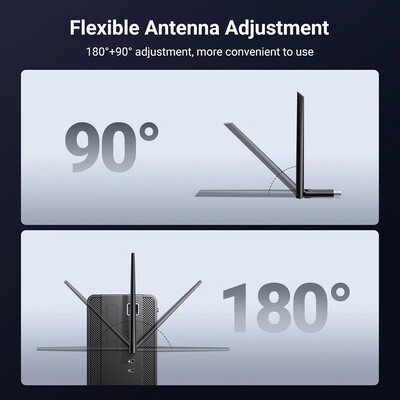 Wi-Fi Адаптер Ugreen CM763 (35265) AX900 USB-A High-Gain Dual Band Wi-Fi 6 Adapter(7)