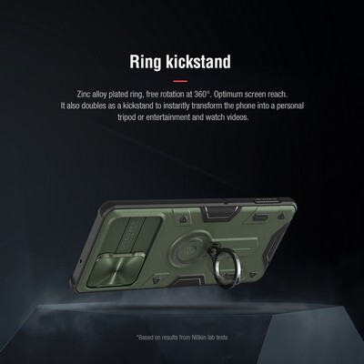 Противоударная-накладка Nillkin CamShield Armor Зеленая для Samsung Galaxy Note 20(3)