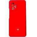Силиконовый чехол Silicone Case красный для Xiaomi Redmi Note 10 Pro(#1)