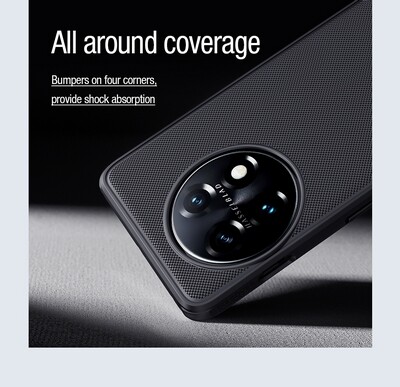 Пластиковый чехол с пластиной Magsafe Nillkin Super Frosted Shield Pro Magnetic Case Черный для OnePlus 11(6)
