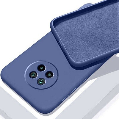 Силиконовый чехол Silicone Case синий для Xiaomi Redmi Note 9T(1)